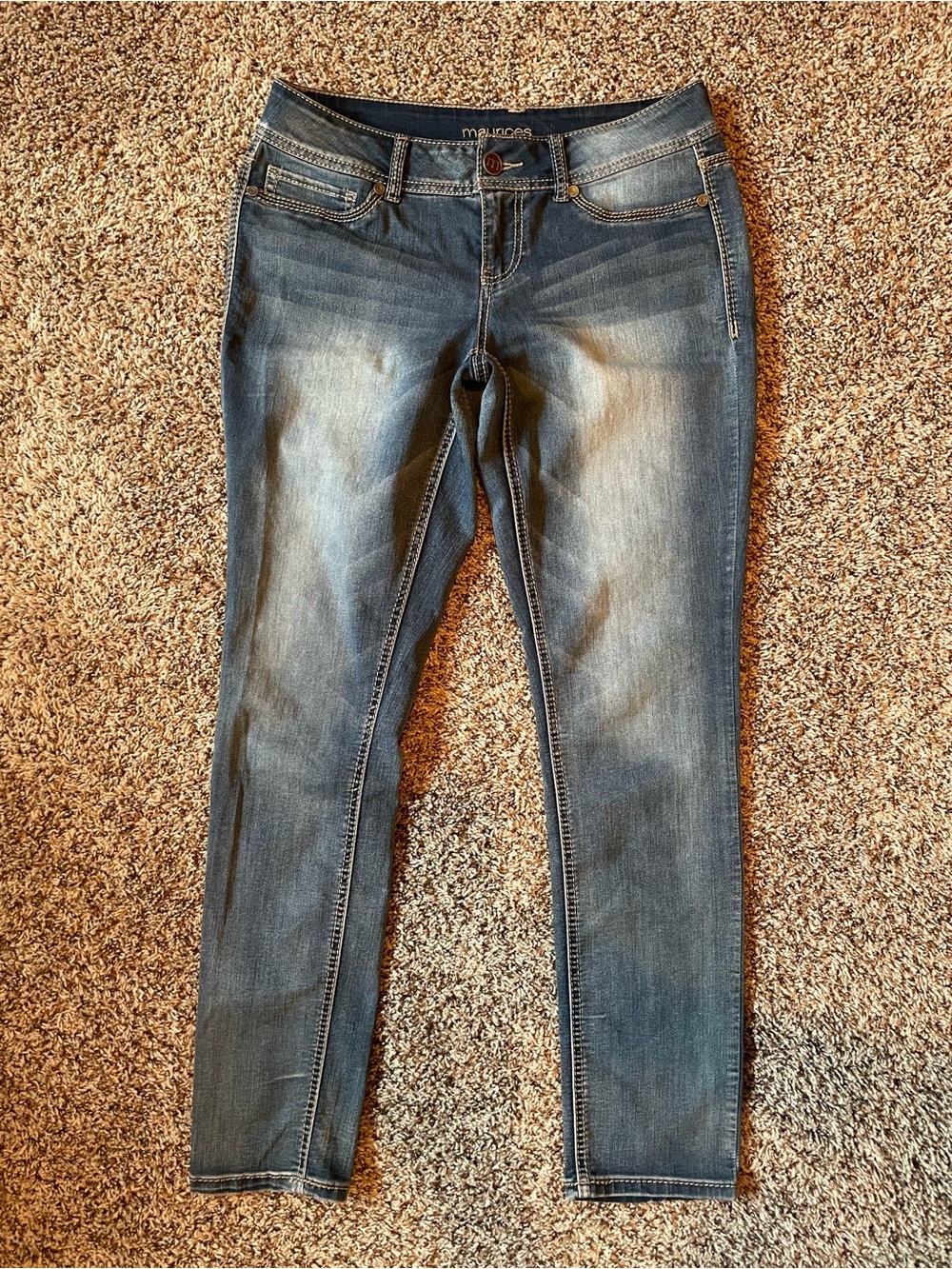 Maurices Jeggings Size M-R Medium Regular (31x30.5) Contrast Stitching EUC